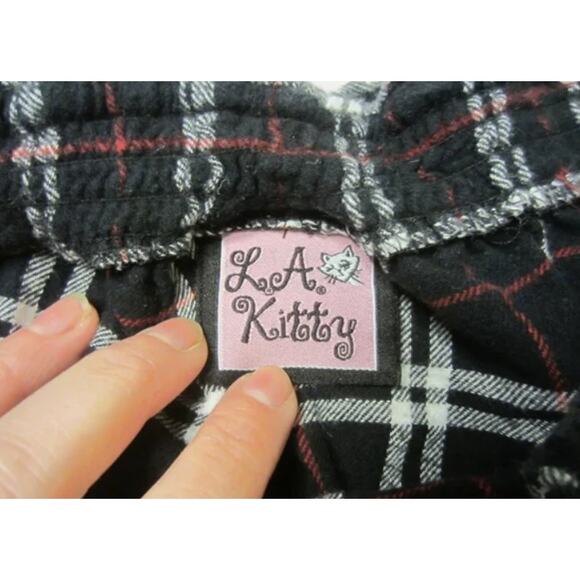 Y2K Grunge Plaid Mini Skirt Black Red White Checkered L.A. Kitty XL - Picture 5 of 6